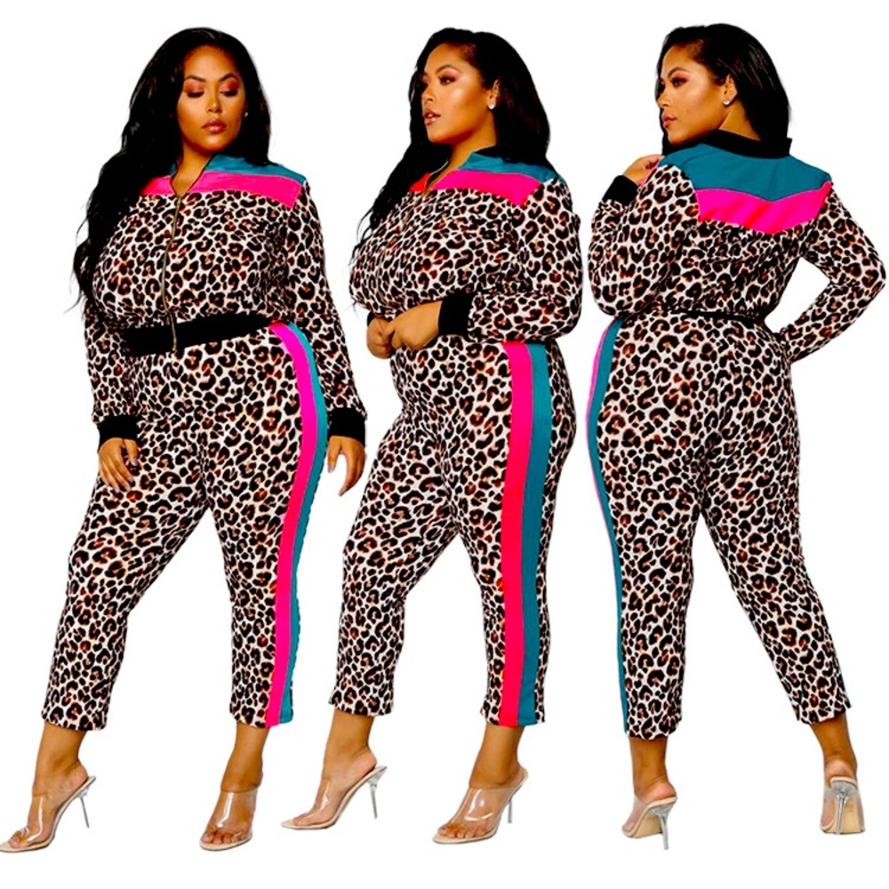 Leopard Print Plus Size Joggers - image 1